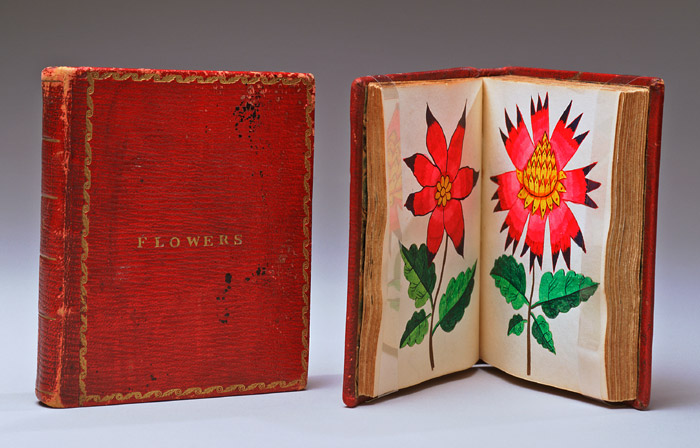 Pair of small floral- illustrated books, Probably American, 1833