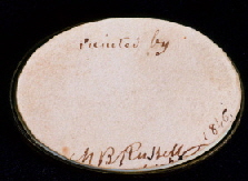 Miniature portrait of Emma P. Pickering, Moses B. Russell (1809-1884) signature