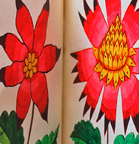 Pair of small floral- illustrated books